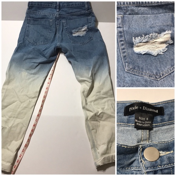 2015 Ombré Distressed Denim Mom style - Picture 2 of 6